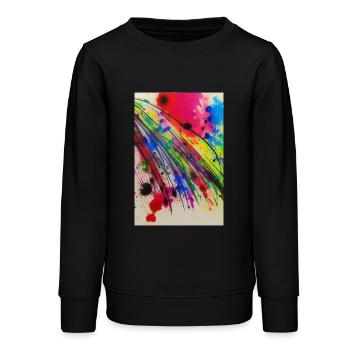 Farbspritzer und Linien - Teenager Organic Sweatshirt Mini Changer von Stanley/Stella - Schwarz - Vorne - AI Model Teenager Male light (155cm)