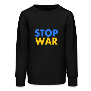 Stop war - Teenager Organic Sweatshirt Mini Changer von Stanley/Stella - Schwarz - Vorne - AI Model Teenager Male light (155cm)