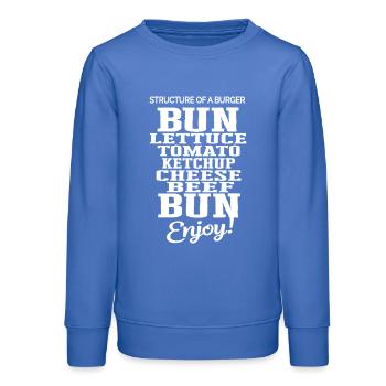 Leckerer Burger Aufbau Tomate Käse Brot - Teenager Organic Sweatshirt Mini Changer von Stanley/Stella - carolina Blue - Vorne - AI Model Teenager Male dark (155cm)