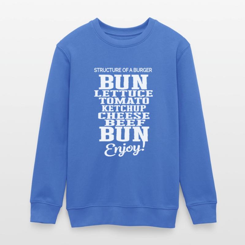 Delicious Burger Structure Tomato Cheese Bread Teens Organic Sweatshirt by Stanley/Stella