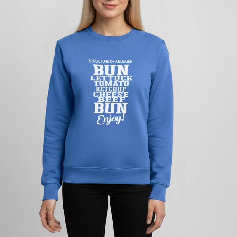 Delicious Burger Structure Tomato Cheese Bread Teens Organic Sweatshirt by Stanley/Stella