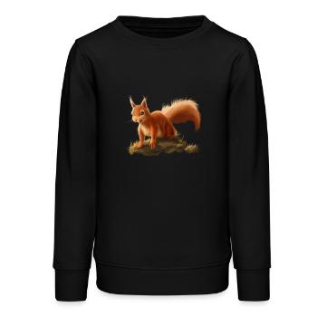 Kleines Eichhörnchen - Teenager Organic Sweatshirt Mini Changer von Stanley/Stella - Schwarz - Vorne - AI Model Teenager Male light (155cm)