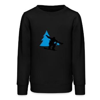 snowboarder trees - Sweat ado bio Stanley/Stella - noir - Devant - AI Model Teenager Male light (155cm)