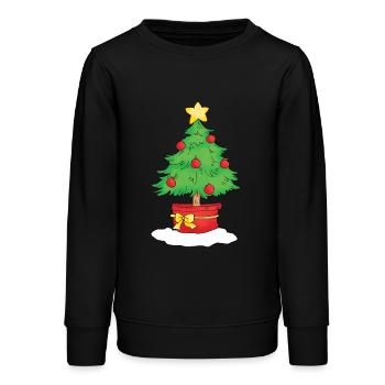 Christmas Tree - Sweat ado bio Stanley/Stella - noir - Devant - AI Model Teenager Male light (155cm)