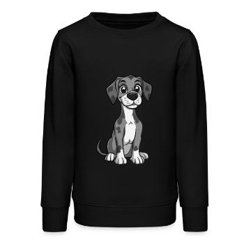 Great Dane Dog Cute - Teens Organic Sweatshirt by Stanley/Stella - black - Front - AI Model Teenager Male light (155cm)