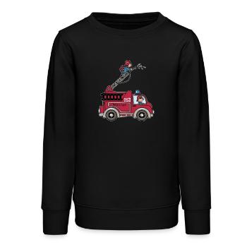 Tatütata Feuerwehr - Teenager Organic Sweatshirt Mini Changer von Stanley/Stella - Schwarz - Vorne - AI Model Teenager Male light (155cm)