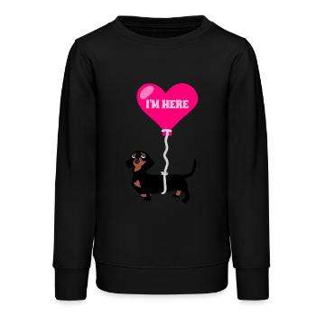 Helium Wurst Hund - Teenager Organic Sweatshirt Mini Changer von Stanley/Stella - Schwarz - Vorne - AI Model Teenager Male light (155cm)