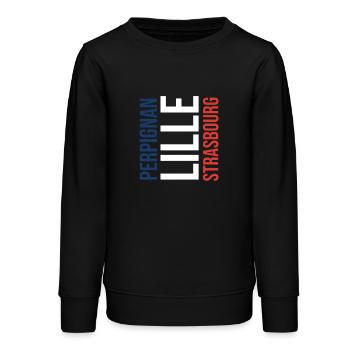 Lille Strasbourg Perpignan () - Sweat ado bio Stanley/Stella - noir - Devant - AI Model Teenager Male light (155cm)