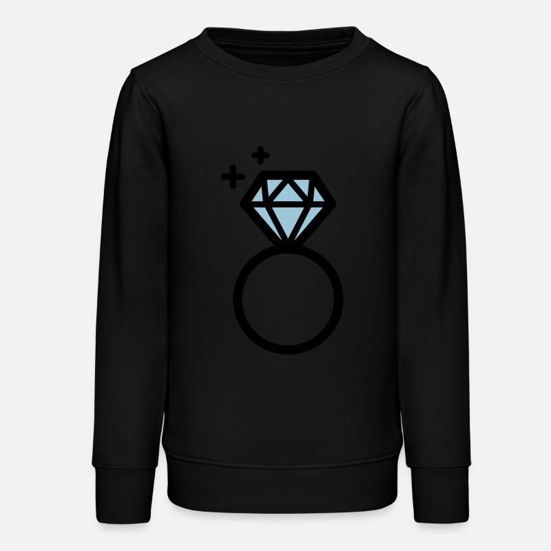 Engagement ring with diamond - Teens Organic Sweatshirt by Stanley/Stella - black