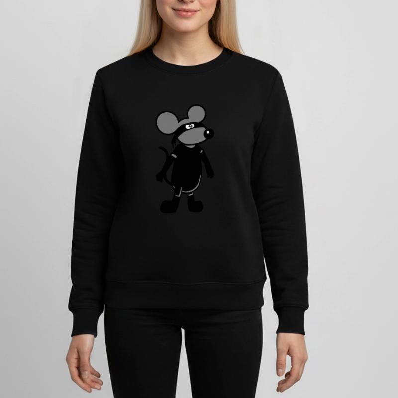 Mouse Evil Robber Ninja Raid Thief Burglar Teens Organic Sweatshirt by Stanley/Stella