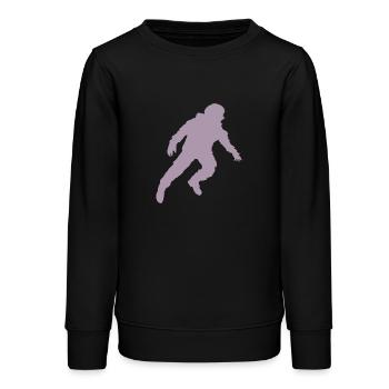 Schwebender Astronaut Silhouette Schwerelosigkeit - Teenager Organic Sweatshirt Mini Changer von Stanley/Stella - Schwarz - Vorne - AI Model Teenager Male light (155cm)