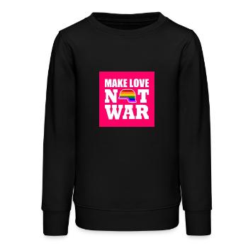 Make love not war - Sweat ado bio Stanley/Stella - noir - Devant - AI Model Teenager Male light (155cm)
