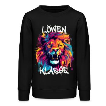 Graffiti Löwenklasse Grundschule Klassentier - Teenager Organic Sweatshirt Mini Changer von Stanley/Stella - Schwarz - Vorne - AI Model Teenager Male light (155cm)