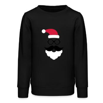 Hipster Weihnachtsmann - Teenager Organic Sweatshirt Mini Changer von Stanley/Stella - Schwarz - Vorne - AI Model Teenager Male light (155cm)
