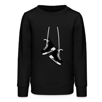 Schlittschuhe - Teenager Organic Sweatshirt Mini Changer von Stanley/Stella - Schwarz - Vorne - AI Model Teenager Male light (155cm)