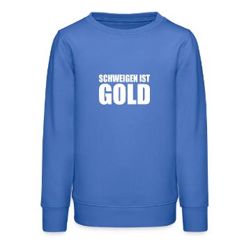schweigen ist gold - Teenager Organic Sweatshirt Mini Changer von Stanley/Stella - carolina Blue - Vorne - AI Model Teenager Male dark (155cm)
