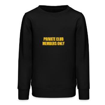 private club members only - Teens Organic Sweatshirt by Stanley/Stella - black - Front - AI Model Teenager Male light (155cm)