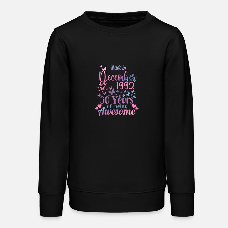 30e anniversaire Décembre 1992 Femmes 30 ans - Sweat ado bio Stanley/Stella - noir