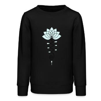 Lotus Blume Lotusblüte Buddhismus Symbol Yoga OM - Teenager Organic Sweatshirt Mini Changer von Stanley/Stella - Schwarz - Vorne - AI Model Teenager Male light (155cm)