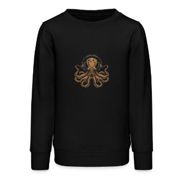 Kraken Discjockey - Teenager Organic Sweatshirt Mini Changer von Stanley/Stella - Schwarz - Vorne - AI Model Teenager Male light (155cm)
