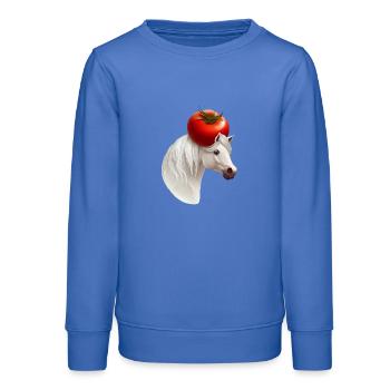 Tomatenkopf-Pferd - Teenager Organic Sweatshirt Mini Changer von Stanley/Stella - carolina Blue - Vorne - AI Model Teenager Male dark (155cm)