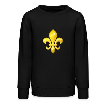 Yellow Fleur de Lys - Teens Organic Sweatshirt by Stanley/Stella - black - Front - AI Model Teenager Male light (155cm)