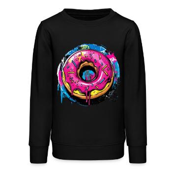 Donut im Graffiti Stil - Teenager Organic Sweatshirt Mini Changer von Stanley/Stella - Schwarz - Vorne - AI Model Teenager Male light (155cm)