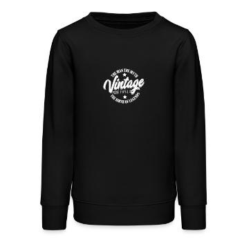 Anniversaire Homme Homme Vintage - Sweat ado bio Stanley/Stella - noir - Devant - AI Model Teenager Male light (155cm)