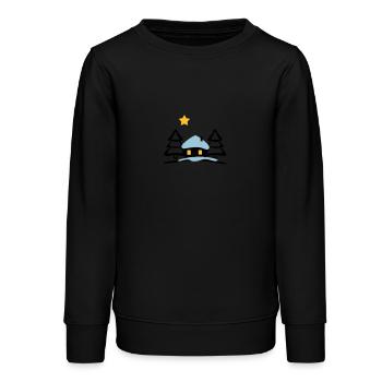 Maison de Noël au Pôle Nord - Sweat ado bio Stanley/Stella - noir - Devant - AI Model Teenager Male light (155cm)