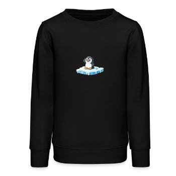 Le pingouin et la fonte des glaces - Sweat ado bio Stanley/Stella - noir - Devant - AI Model Teenager Male light (155cm)