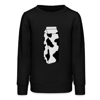 Lait - Sweat ado bio Stanley/Stella - noir - Devant - AI Model Teenager Male light (155cm)