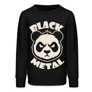 Black Metal/ Panda - Sweat ado bio Stanley/Stella - noir - Devant - AI Model Teenager Male light (155cm)