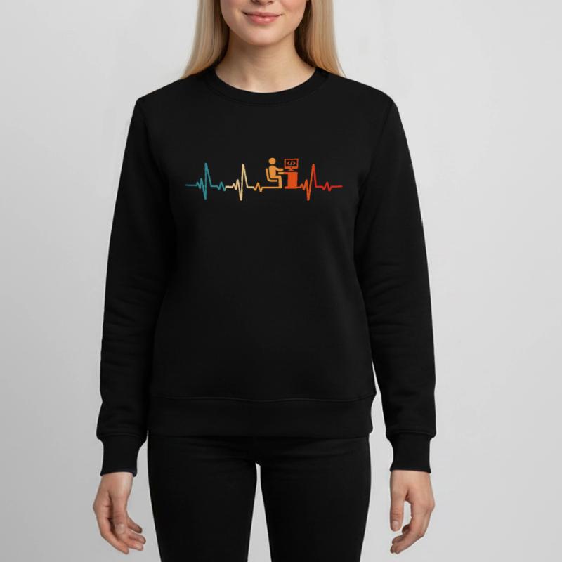 Programmierer Retro Herzschlag Informatiker code Teenager Organic Sweatshirt Mini Changer von Stanley/Stella