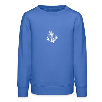 Kunstvoller Anker im eleganten Tattoo Style - Teenager Organic Sweatshirt Mini Changer von Stanley/Stella - carolina Blue - Vorne - AI Model Teenager Male dark (155cm)