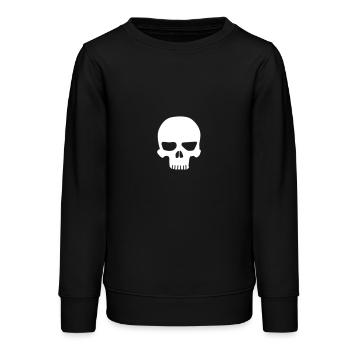 Totenkopf / skull - Teenager Organic Sweatshirt Mini Changer von Stanley/Stella - Schwarz - Vorne - AI Model Teenager Male light (155cm)