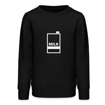 Lait - Sweat ado bio Stanley/Stella - noir - Devant - AI Model Teenager Male light (155cm)