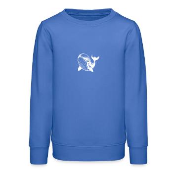 Cute Diver Blue Whale Kids Drawing - Teens Organic Sweatshirt by Stanley/Stella - carolina blue - Front - AI Model Teenager Male dark (155cm)