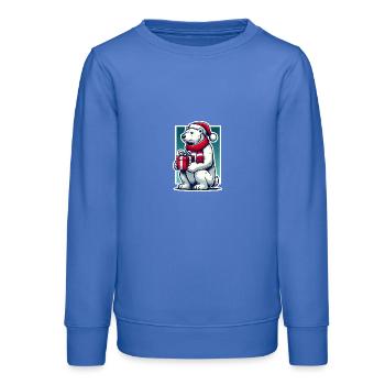 Weihnachtsbär - Teenager Organic Sweatshirt Mini Changer von Stanley/Stella - carolina Blue - Vorne - AI Model Teenager Male dark (155cm)