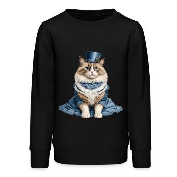 Schöne Katzendame - Teenager Organic Sweatshirt Mini Changer von Stanley/Stella - Schwarz - Vorne - AI Model Teenager Male light (155cm)