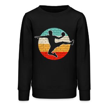 Handball Retro - Teenager Organic Sweatshirt Mini Changer von Stanley/Stella - Schwarz - Vorne - AI Model Teenager Male light (155cm)