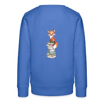 Renard sur pile de livres - Sweat ado bio Stanley/Stella - carolina blue - Dos - AI Model Teenager Male dark (155cm)
