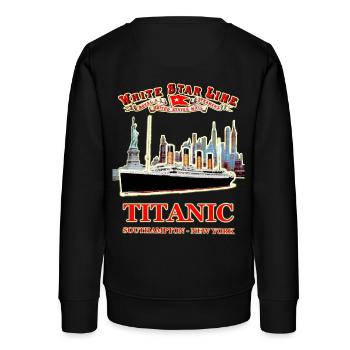 DER GEIST DER TITANIC IN NEW YORK RUNEMBERG Adagp © - Teenager Organic Sweatshirt Mini Changer von Stanley/Stella - Schwarz - Hinten - AI Model Teenager Male light (155cm)