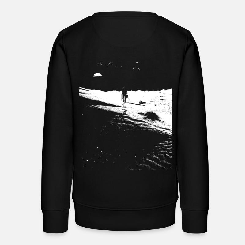 Chemin à travers le désert avec des empreintes de pas - Art monochrome - Sweat ado bio Stanley/Stella - noir