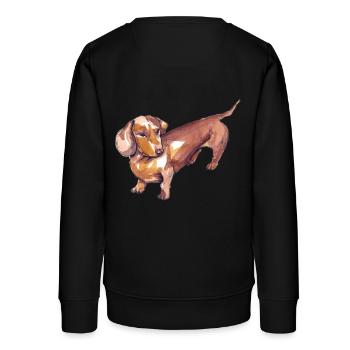 Dackel - Teenager Organic Sweatshirt Mini Changer von Stanley/Stella - Schwarz - Hinten - AI Model Teenager Male light (155cm)