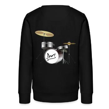Schlagzeug - Teenager Organic Sweatshirt Mini Changer von Stanley/Stella - Schwarz - Hinten - AI Model Teenager Male light (155cm)