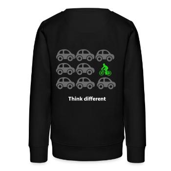 Fahrradfahren - Teenager Organic Sweatshirt Mini Changer von Stanley/Stella - Schwarz - Hinten - AI Model Teenager Male light (155cm)