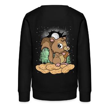 Habitants de la forêt Noix Eichhorn Noël Noël - Sweat ado bio Stanley/Stella - noir - Dos - AI Model Teenager Male light (155cm)