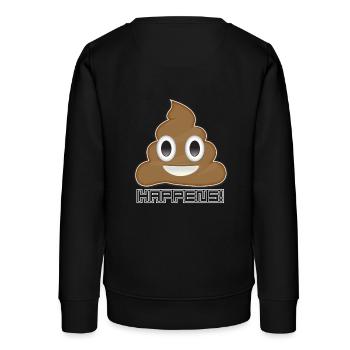 Emoji Poo passiert lustiger Witz - Teenager Organic Sweatshirt Mini Changer von Stanley/Stella - Schwarz - Hinten - AI Model Teenager Male light (155cm)