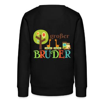 großer Bruder Giraffe - Teenager Organic Sweatshirt Mini Changer von Stanley/Stella - Schwarz - Hinten - AI Model Teenager Male light (155cm)
