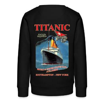 TITANIC Liner Kreation Louis RUNEMBERG © Adagp - Teenager Organic Sweatshirt Mini Changer von Stanley/Stella - Schwarz - Hinten - AI Model Teenager Male light (155cm)